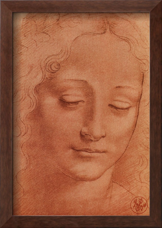 Testa di Giovinetta in Red - Leonardo Da Vinci Painting
